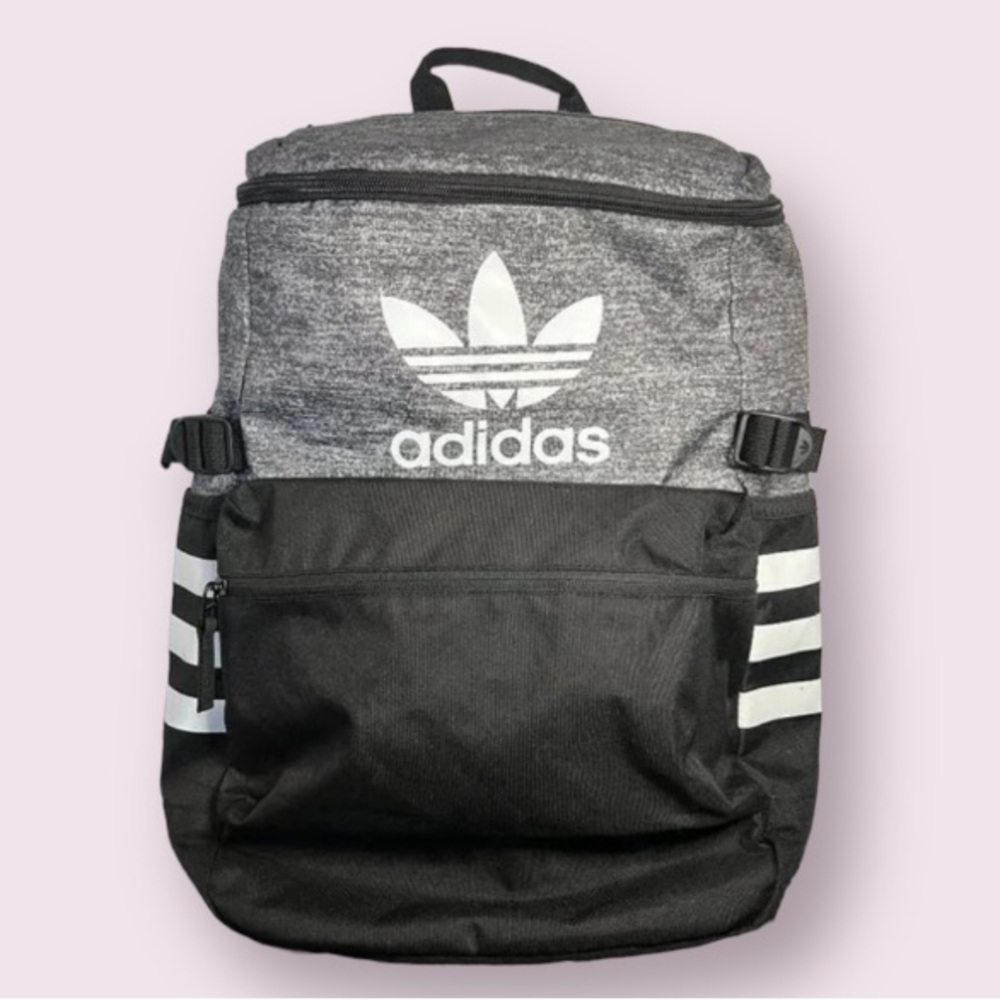 Adidas Original Classic Zip Top Backpack with 15" Laptop Sleeve in Onix Jersey